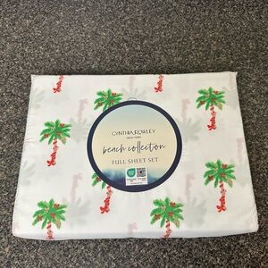 Cynthia Rowley Christmas Palms Tree Sheet Set Size Full